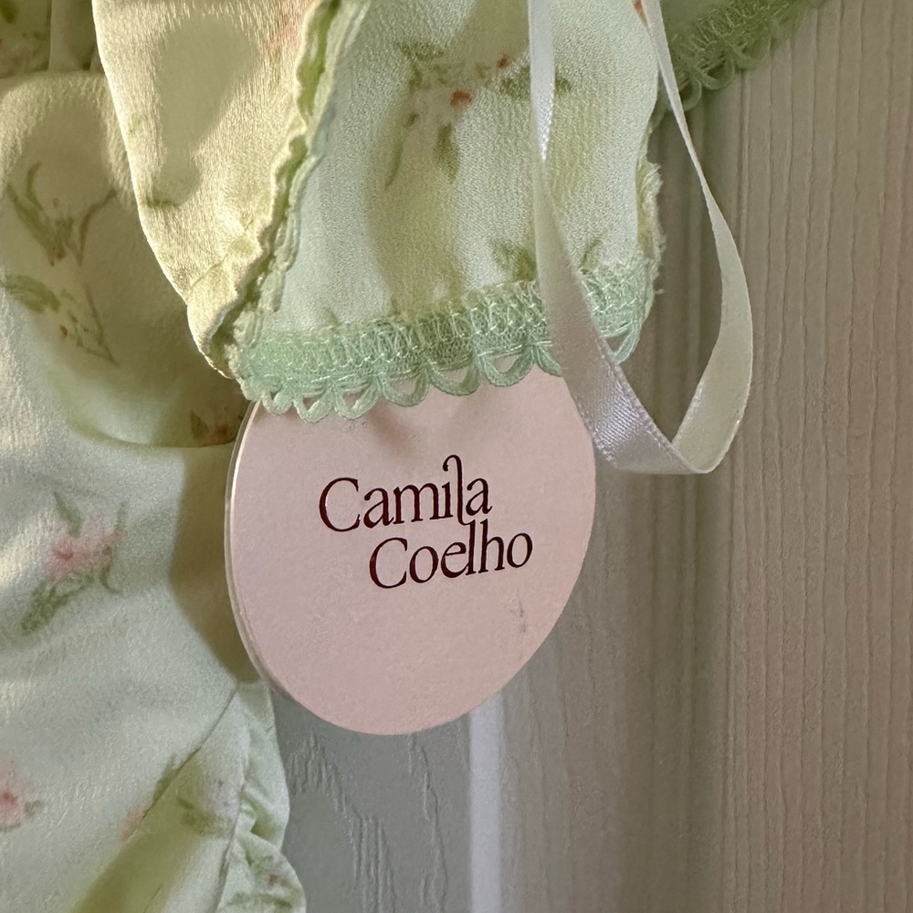 Camila Coelho Eva Mini Dress in Sage Delilah Size Large NWT - Picture 5 of 8